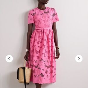 Self-Portrait Vibrant Pink Floral Lace Dress